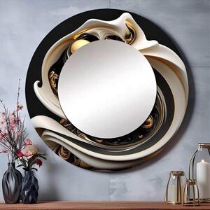 Elegant Black and Gold Wall Mirror